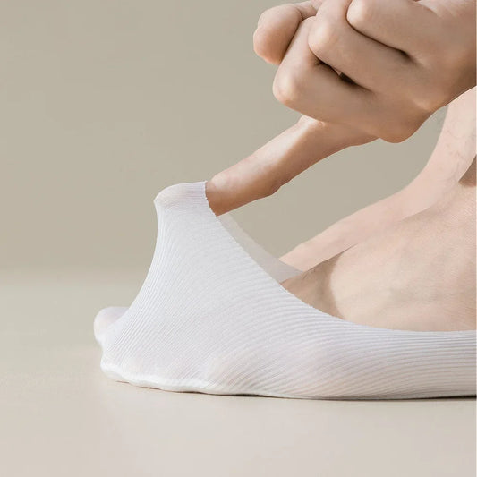 Men's 6-Pair Summer Sneaker Socks: Invisible Comfort, Non-Slip Grip