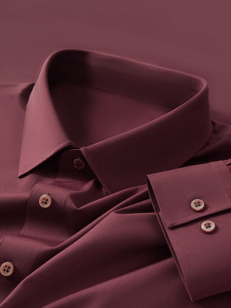 Men's Silk Luxury Business Long Sleeve Shirt