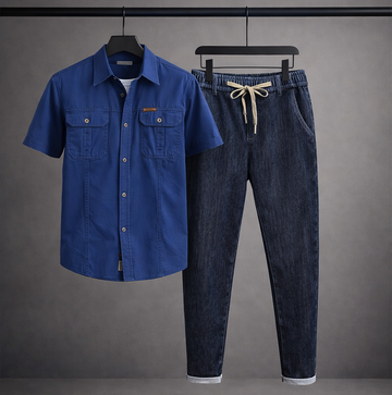 Harborline Utility Shirt & Midnight Drift Denim Set