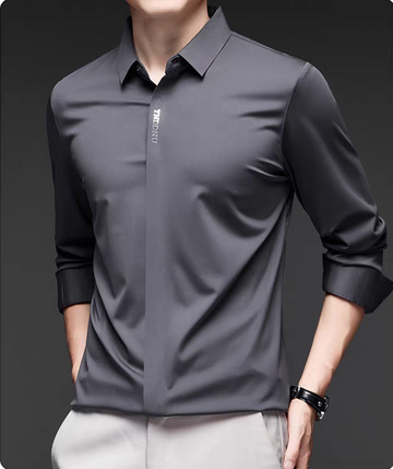 Obsidian Sway Hidden-Placket Shirt