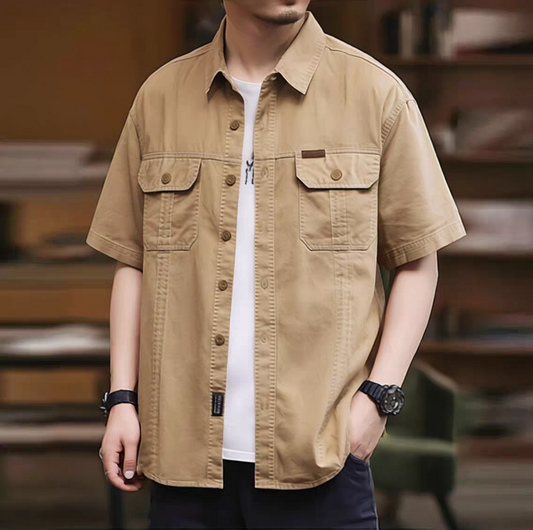 Cotton Cargo Double Pocket Half Sleeve Shirts