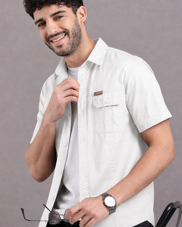 Cotton Cargo Double Pocket Half Sleeve Shirts