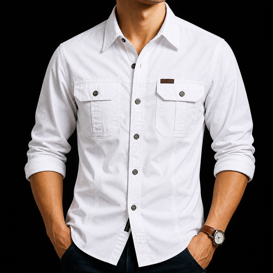 Midnight Cargo Crest Double-Pocket Shirt