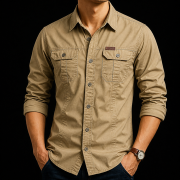 Midnight Cargo Crest Double-Pocket Shirt