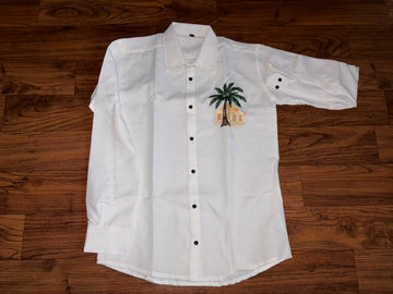Linen Palmcrest Embroidered Signature Shirt
