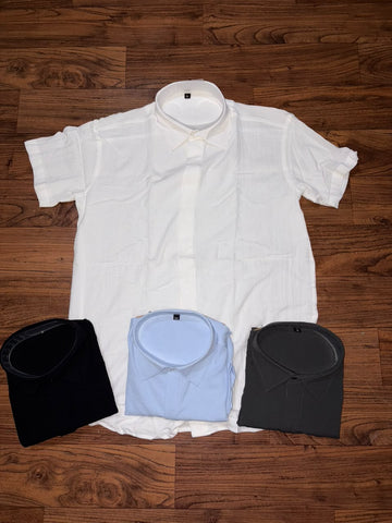 Azure Whisper Textured Half Sleeve Shirt