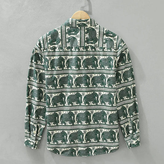 Ornate Elephant Printed Shirt
