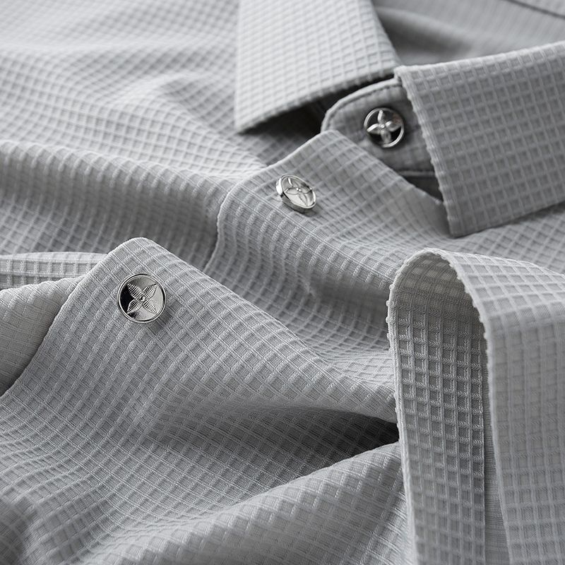 The Silver Grid Textured Half Sleeve Shirt