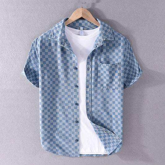 Stylish Checkered Short Sleeve Shirt